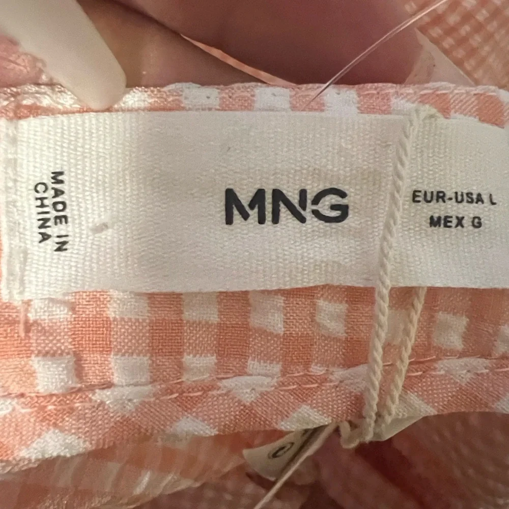 Mango Pink Checkered Midi Skirt Sz L